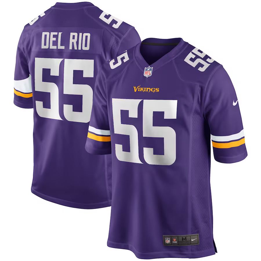 Men Minnesota Vikings #55 Jack Del Rio Nike Purple Game Retired Player NFL Jersey->minnesota vikings->NFL Jersey